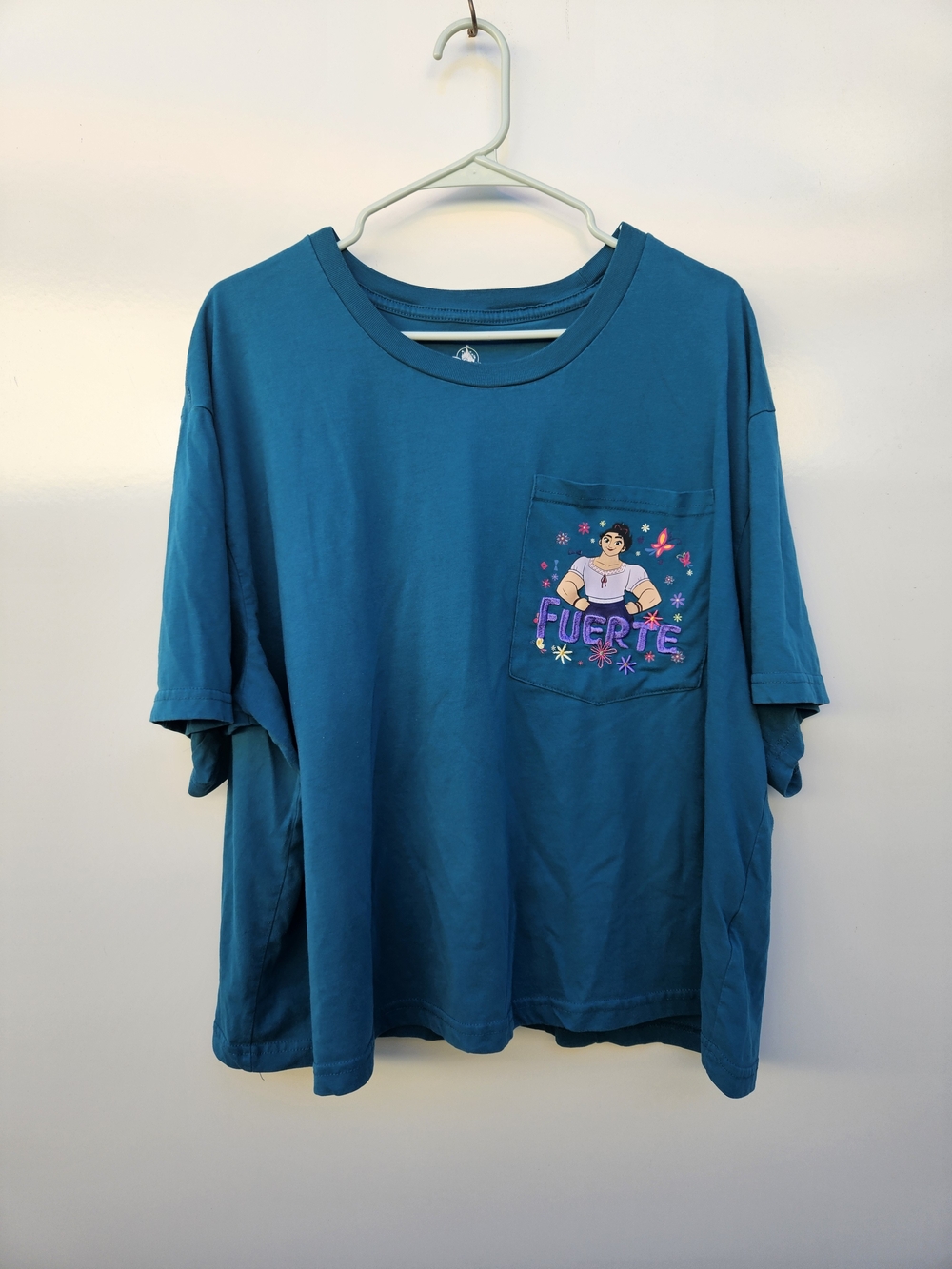 Disney Encanto Teal Graphic Tee with Embroidered Detail